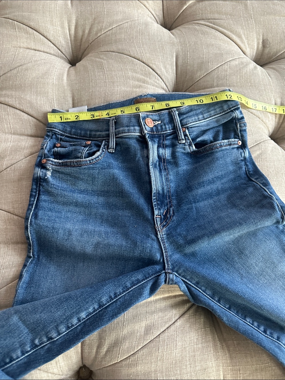 MOTHER Distressed Blue Jeans - Picture 4 of 10